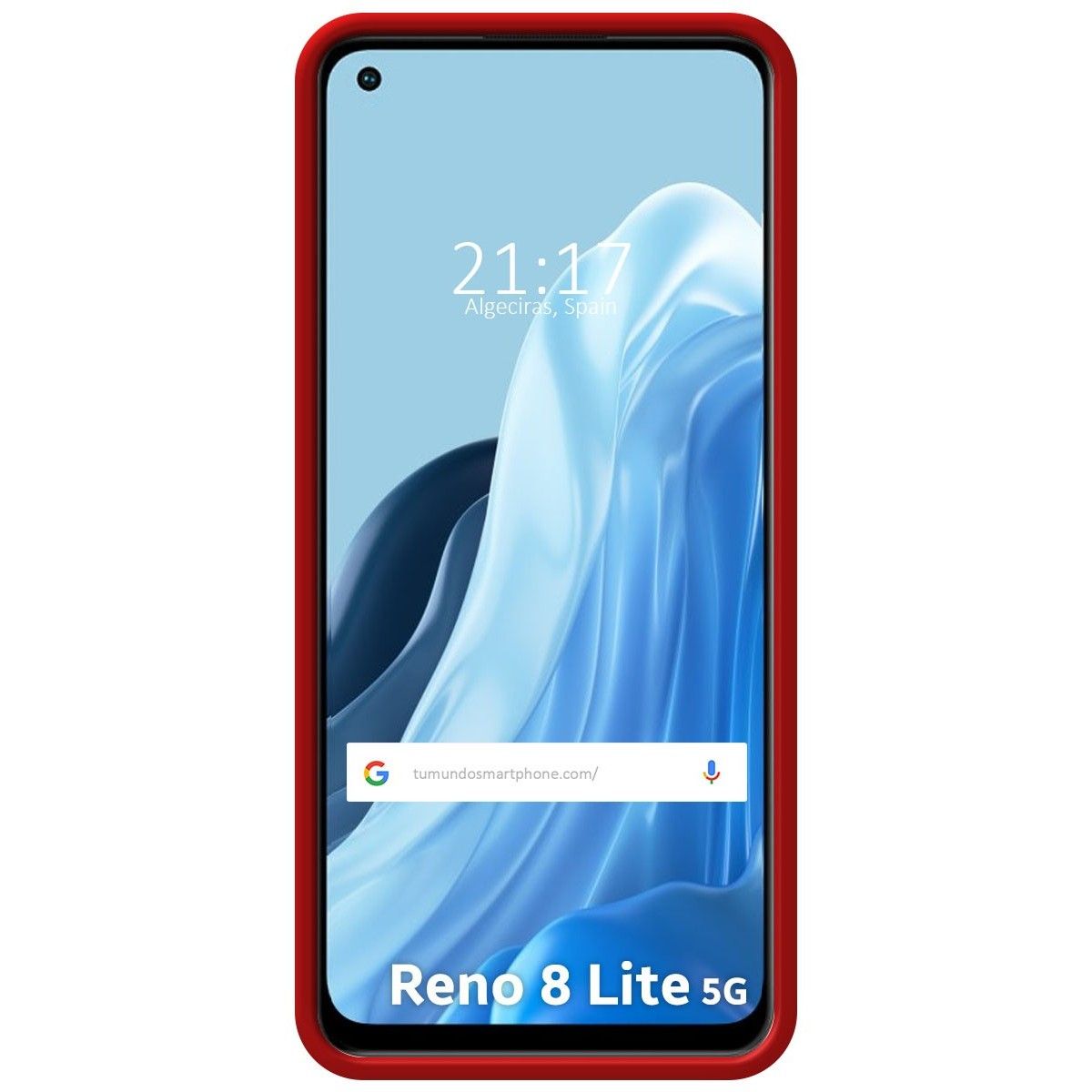 Funda Silicona Líquida Ultra Suave para Oppo Reno 8 Lite 5G color Roja