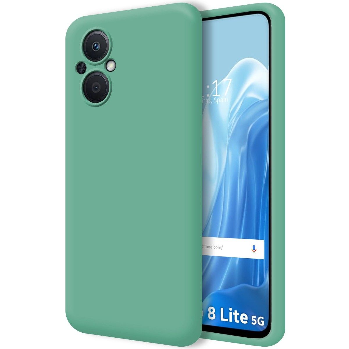Funda Silicona Líquida Ultra Suave para Oppo Reno 8 Lite 5G color Verde