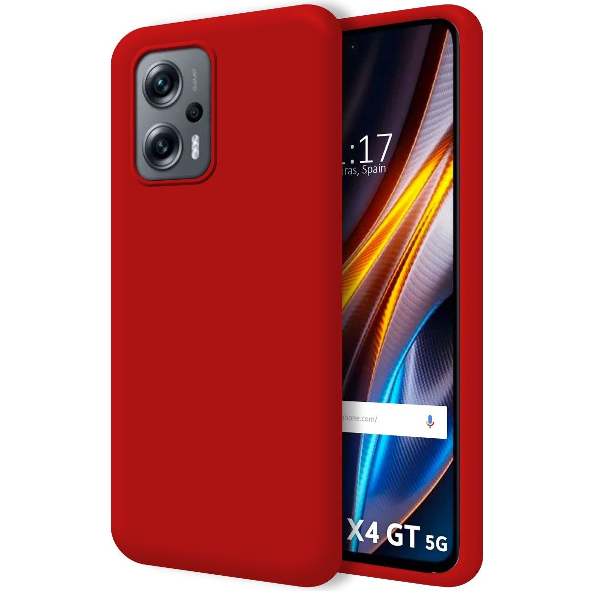 Funda Silicona Líquida Ultra Suave para Xiaomi Poco X4 GT 5G color Roja