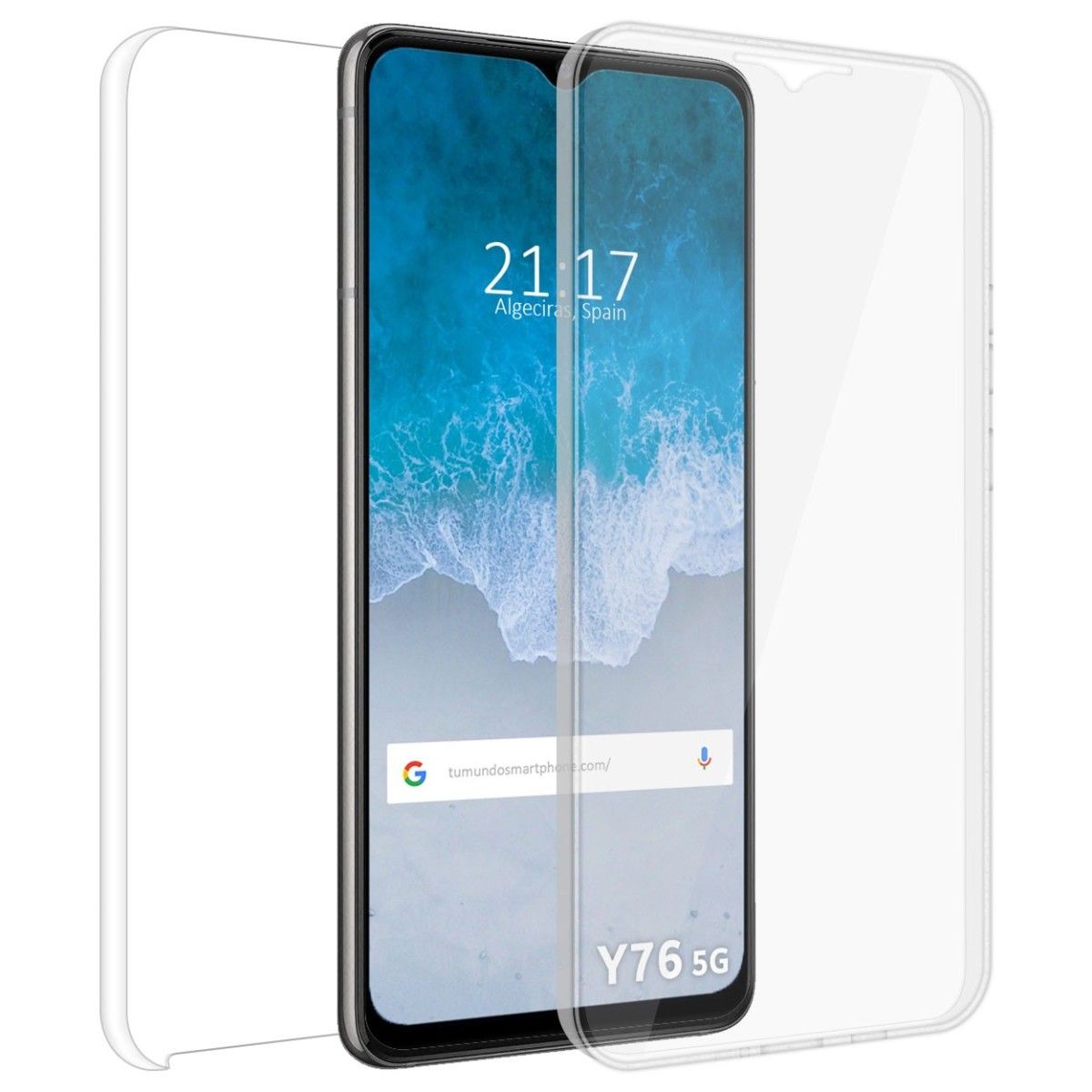 Funda Doble Transparente Pc + TPU Full Body 360 para Vivo Y76 5G