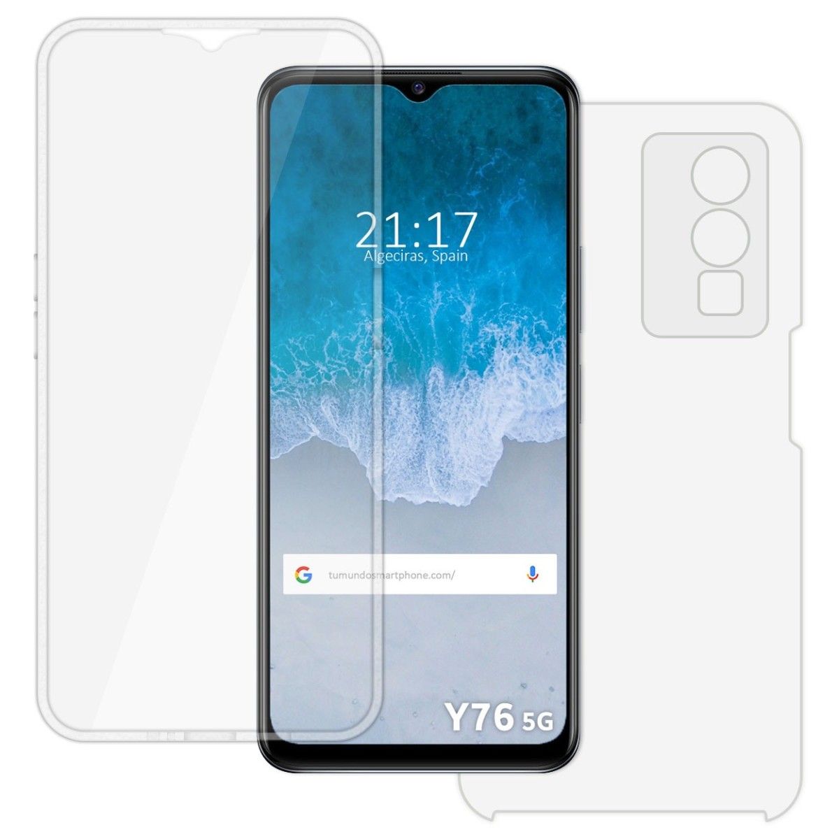 Funda Doble Transparente Pc + TPU Full Body 360 para Vivo Y76 5G