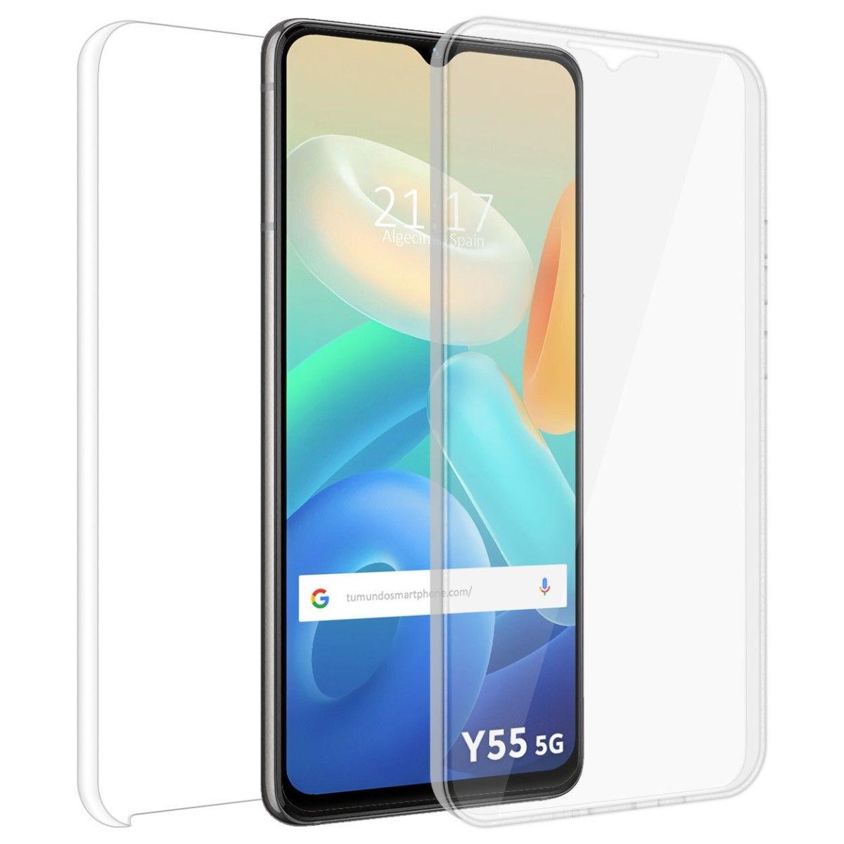 Funda Doble Transparente Pc + TPU Full Body 360 para Vivo Y55 5G