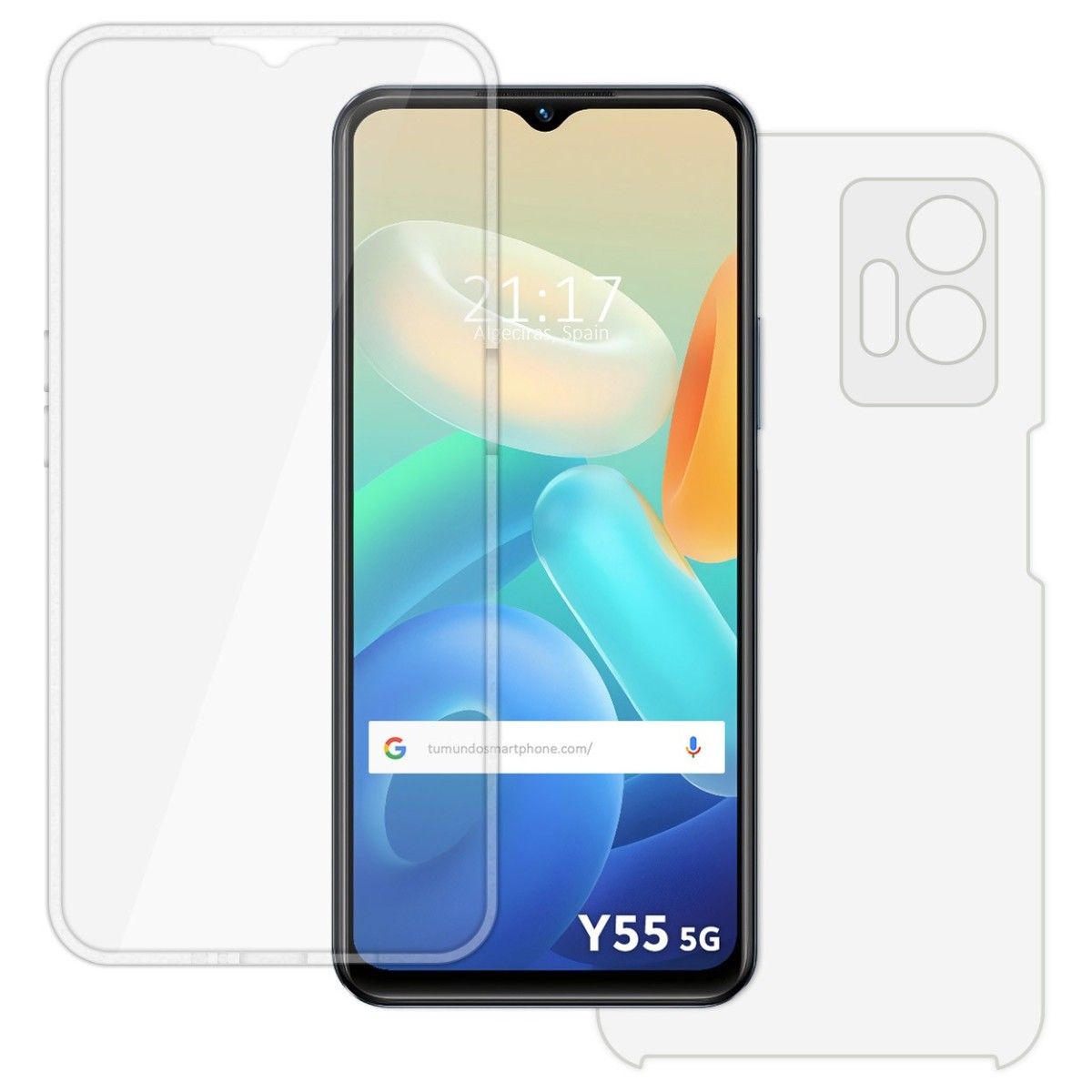 Funda Doble Transparente Pc + TPU Full Body 360 para Vivo Y55 5G