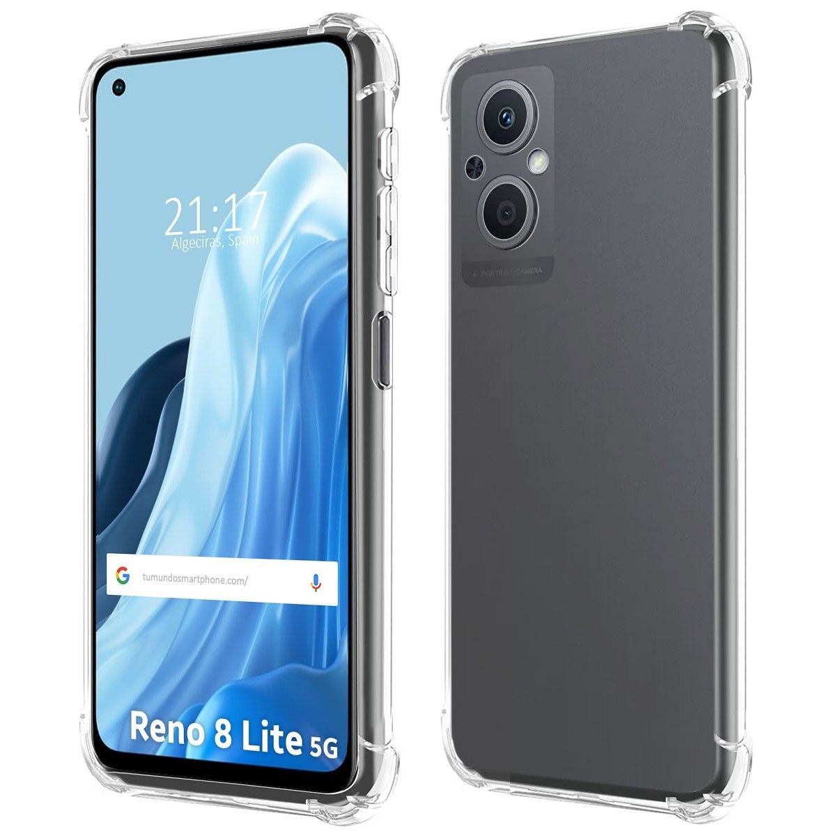 Funda Silicona Antigolpes Transparente para Oppo Reno 8 Lite 5G