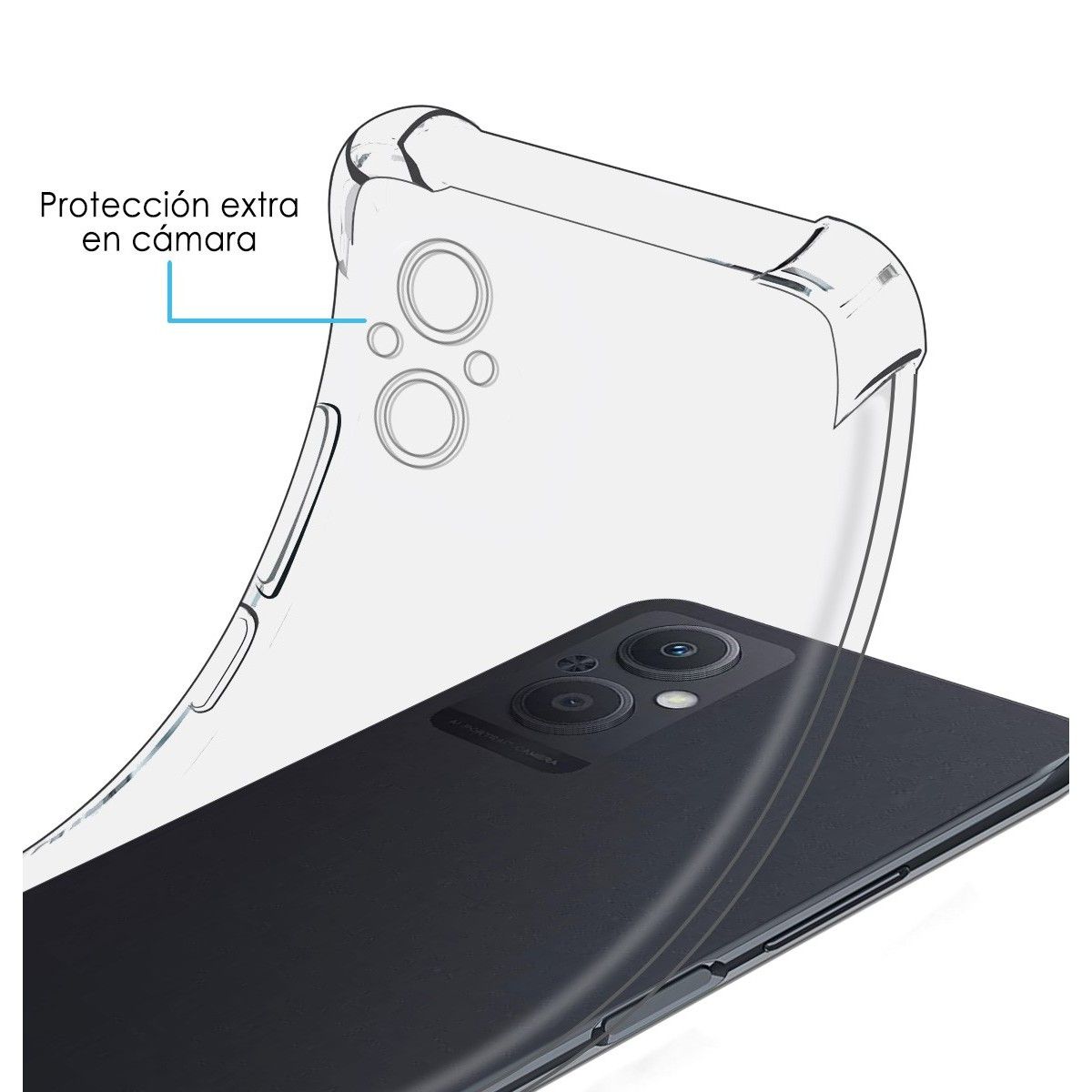 Funda Silicona Antigolpes Transparente para Oppo Reno 8 Lite 5G