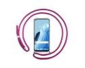 Funda Colgante Transparente para Oppo Reno 8 Lite 5G con Cordon Rosa Fucsia