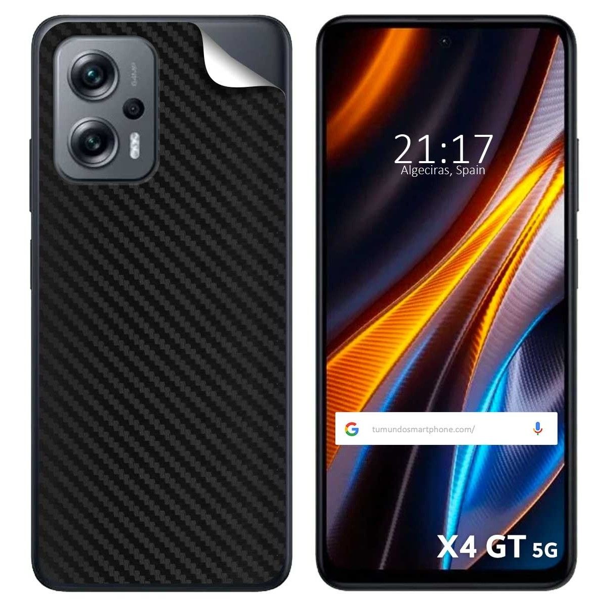 Pegatina Vinilo Autoadhesiva Textura Carbono para Xiaomi Poco X4 GT 5G