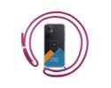 Personaliza tu Funda Colgante Transparente para Oppo Reno 8 Lite 5G con Cordon Rosa Fucsia Dibujo Personalizada