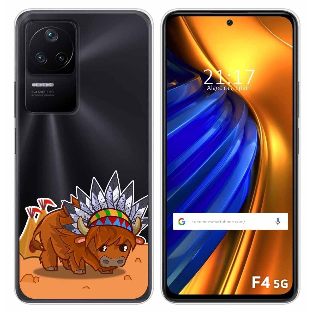 Funda Silicona Transparente para Xiaomi Poco F4 5G diseño Bufalo Dibujos