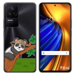 Funda Silicona Transparente para Xiaomi Poco F4 5G diseño Panda Dibujos