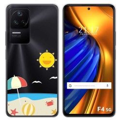 Funda Silicona Transparente para Xiaomi Poco F4 5G diseño Playa Dibujos