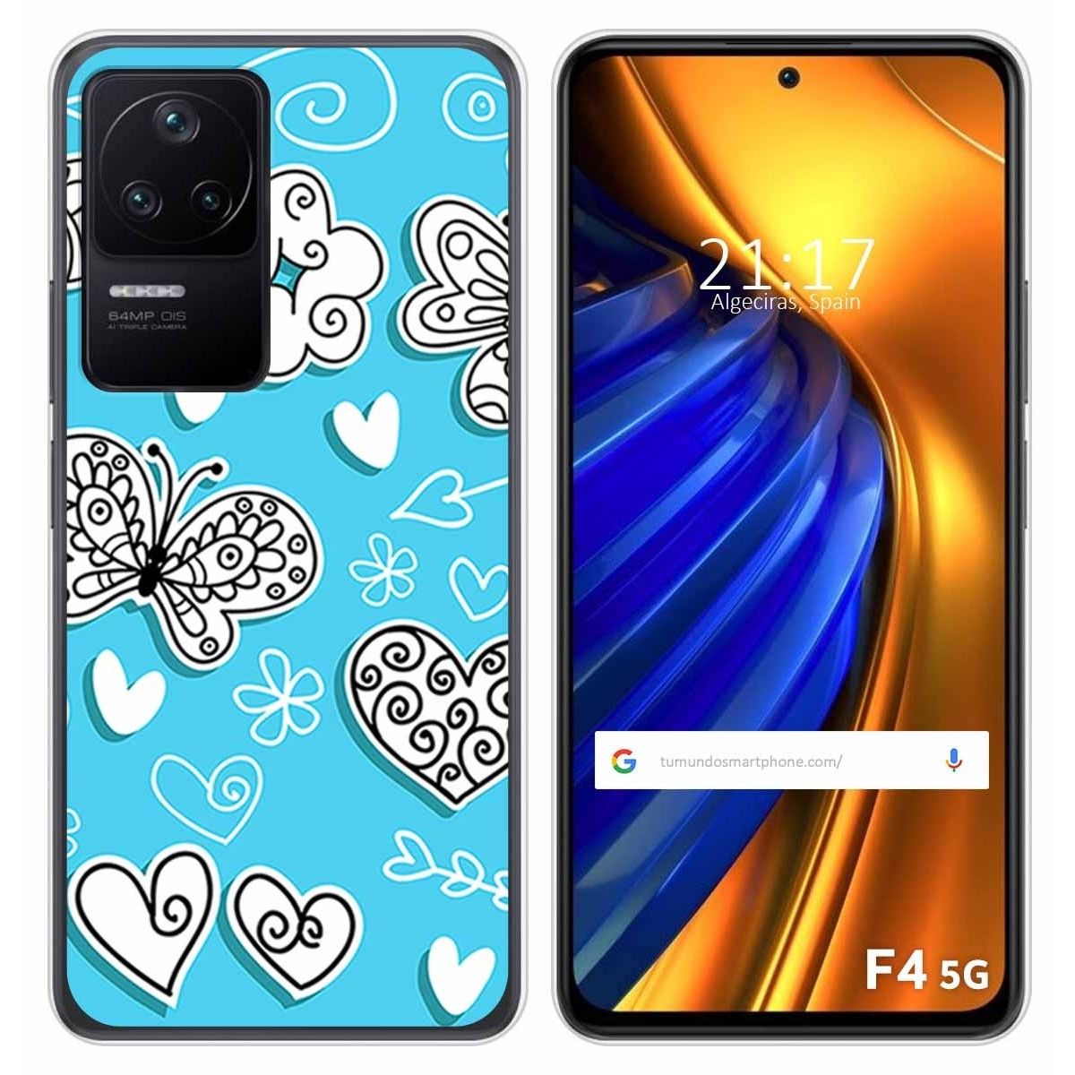 Funda Silicona para Xiaomi Poco F4 5G diseño Mariposas Dibujos