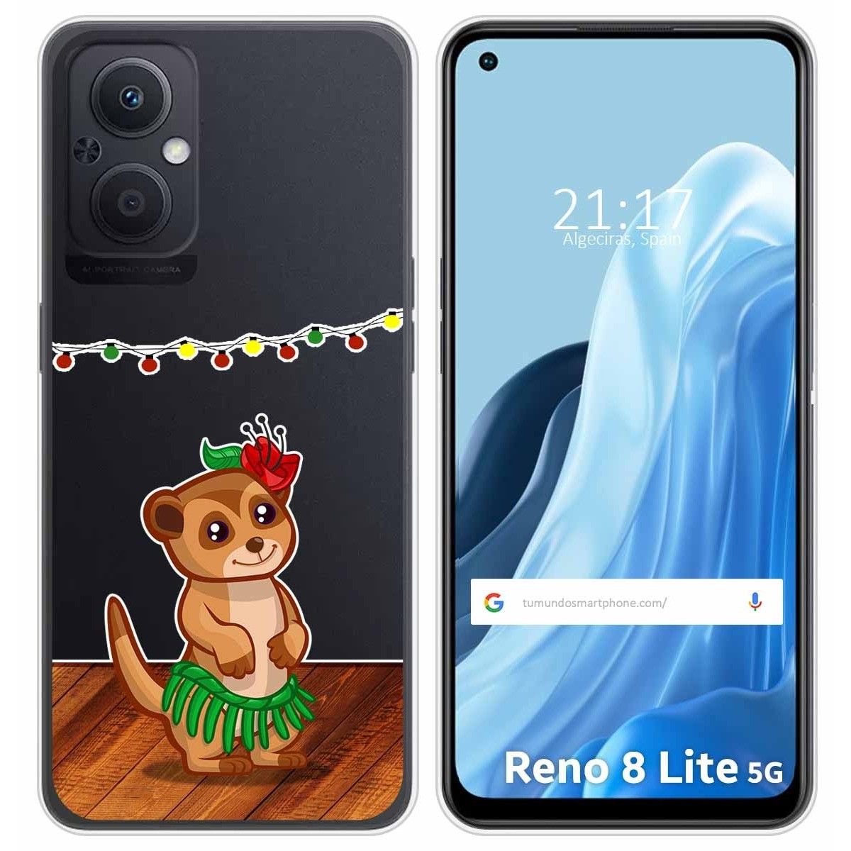 Funda Silicona Transparente para Oppo Reno 8 Lite 5G diseño Suricata Dibujos