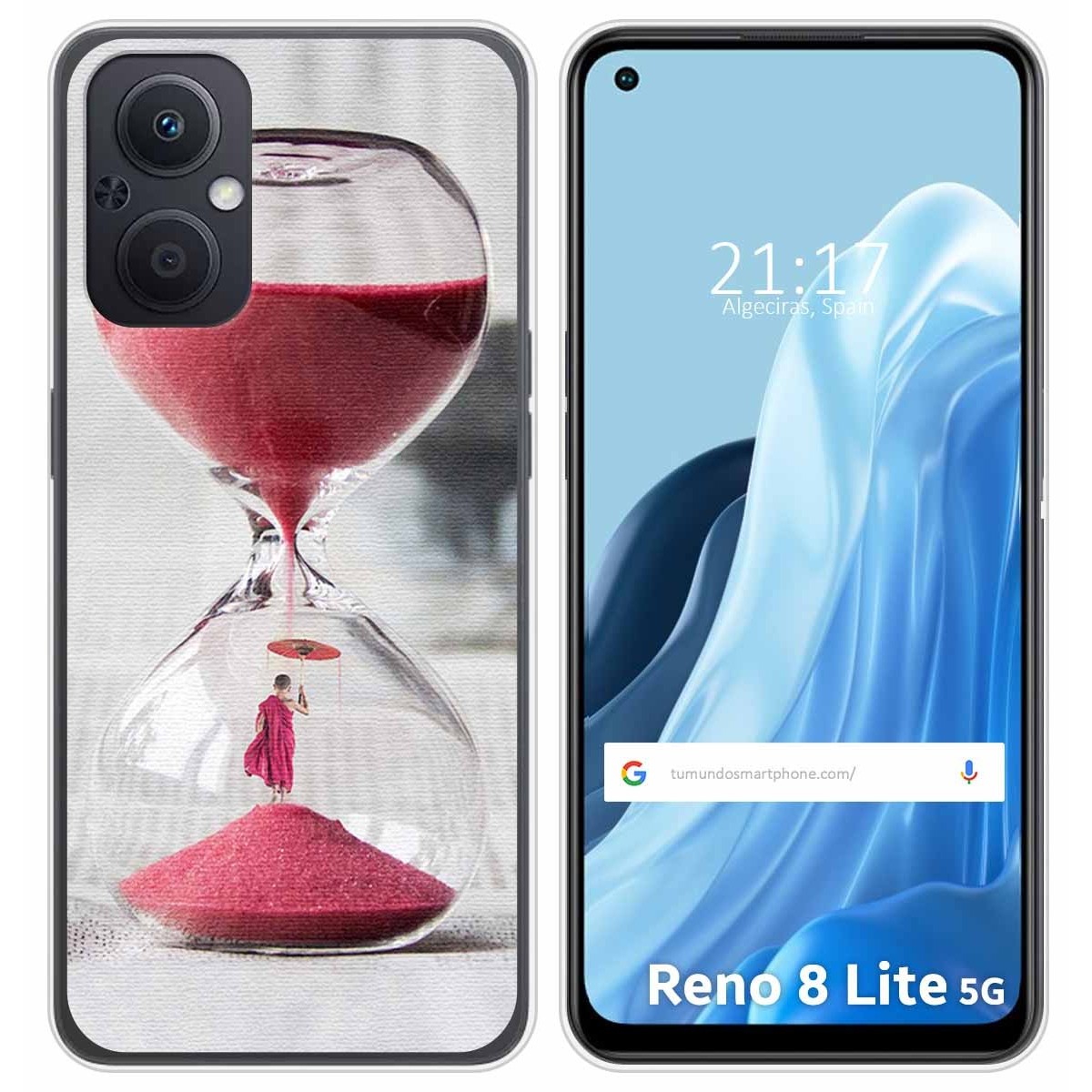 Funda Silicona para Oppo Reno 8 Lite 5G diseño Reloj Dibujos