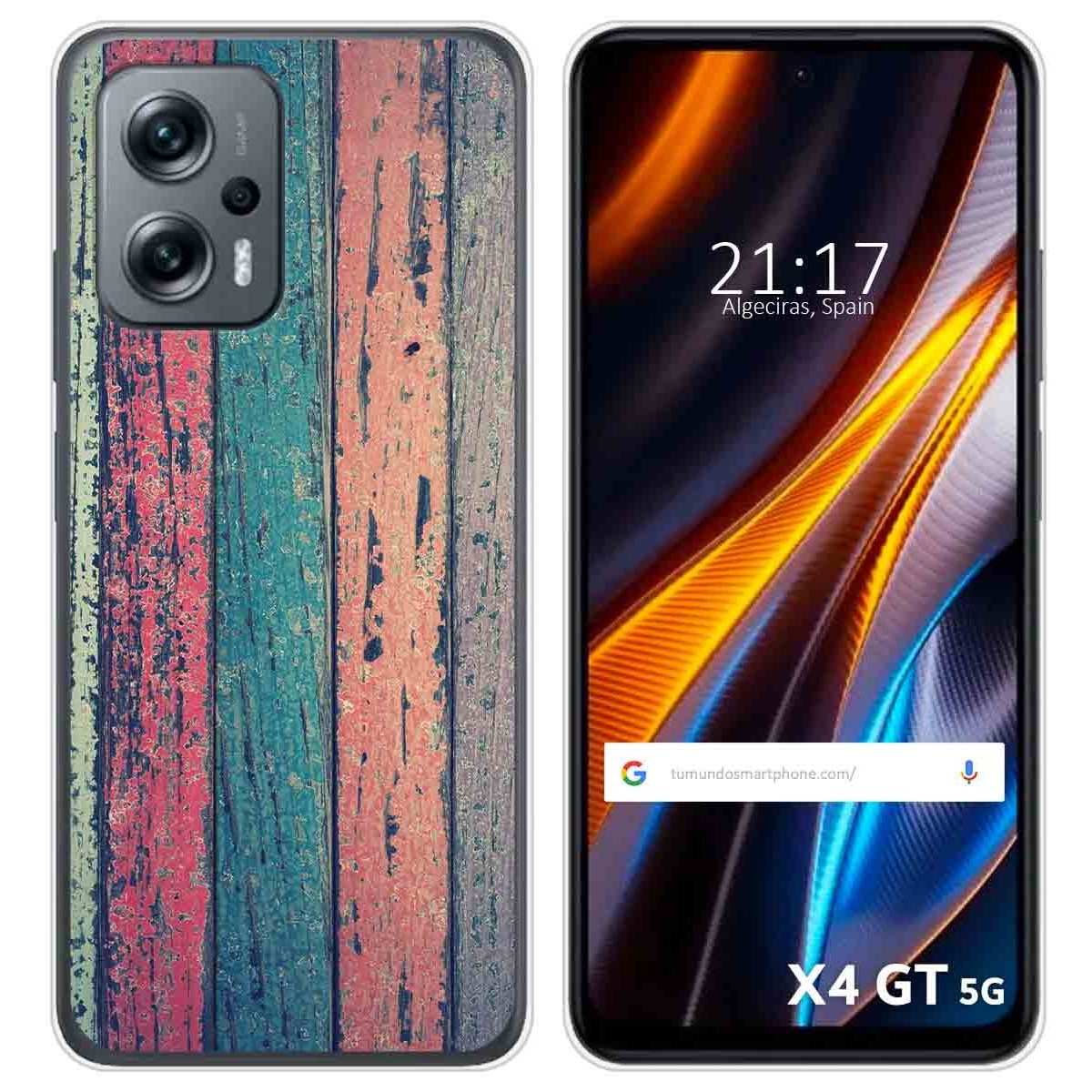 Funda Silicona para Xiaomi Poco X4 GT 5G diseño Madera 10 Dibujos