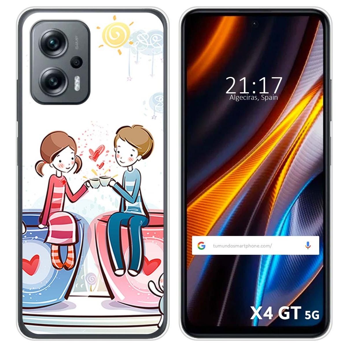 Funda Silicona para Xiaomi Poco X4 GT 5G diseño Café Dibujos