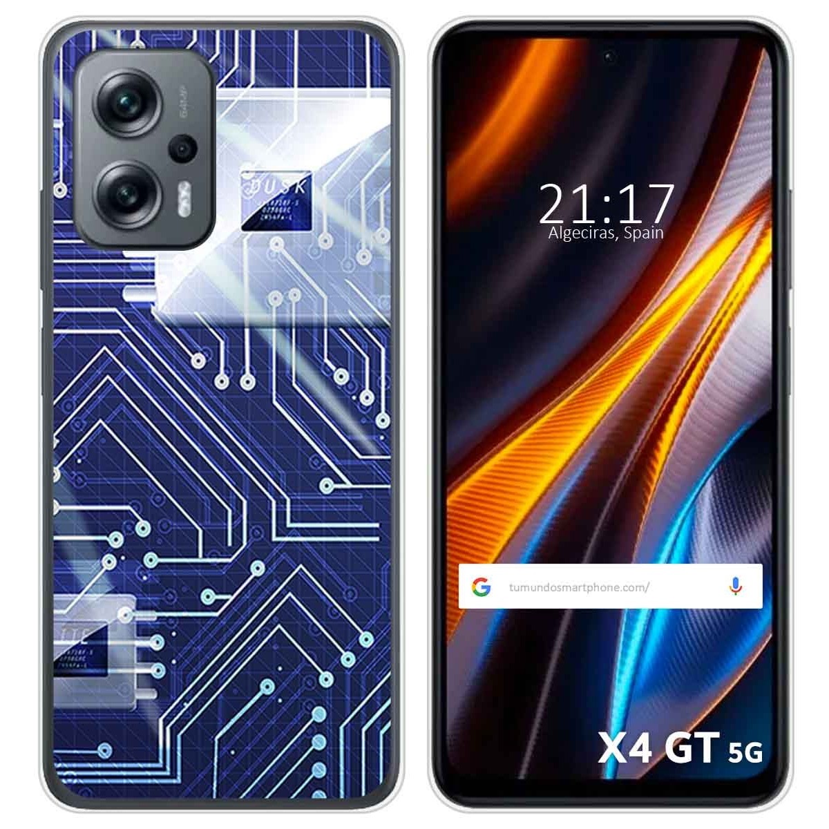 Funda Silicona para Xiaomi Poco X4 GT 5G diseño Circuito Dibujos