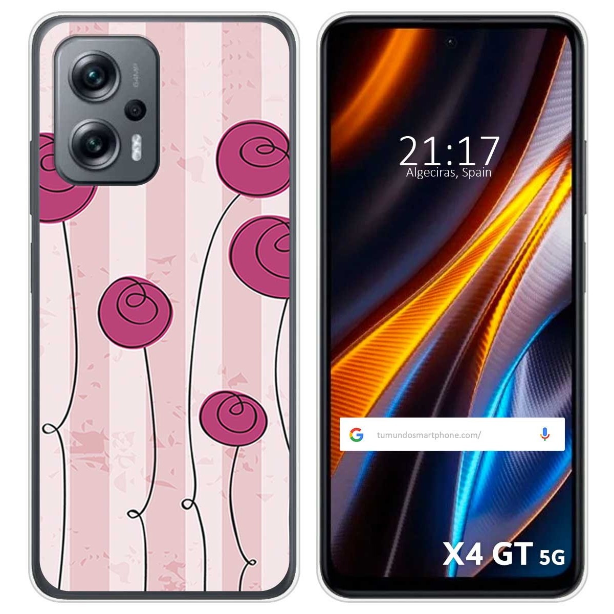 Funda Silicona para Xiaomi Poco X4 GT 5G diseño Flores Vintage Dibujos
