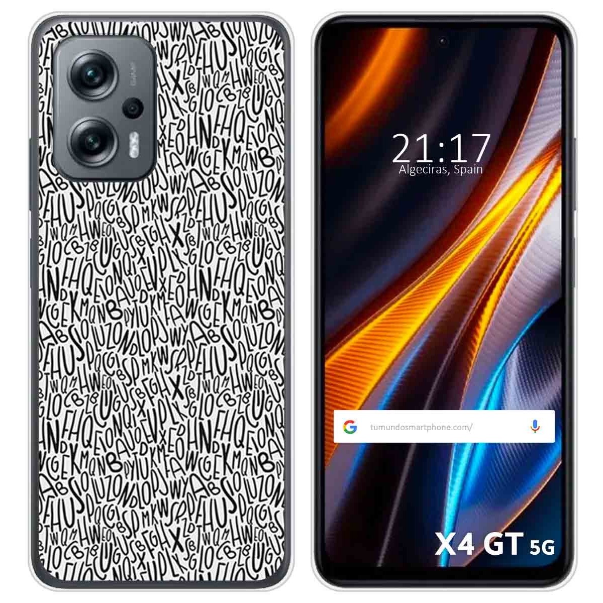 Funda Silicona para Xiaomi Poco X4 GT 5G diseño Letras Dibujos