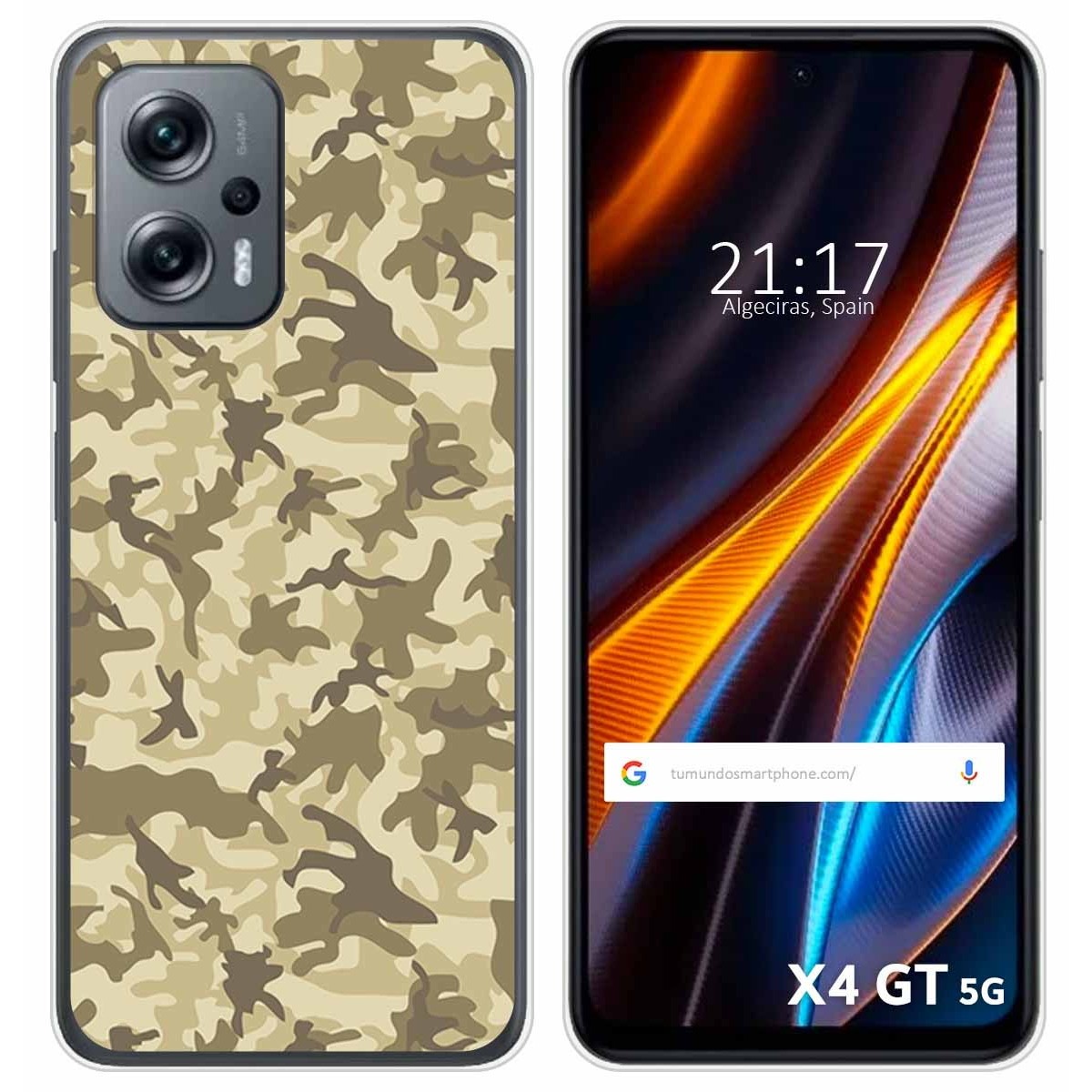 Funda Silicona para Xiaomi Poco X4 GT 5G diseño Sand Camuflaje Dibujos