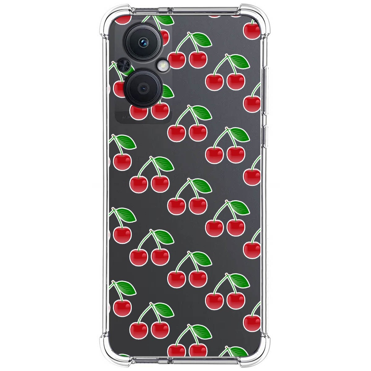 Funda Silicona Antigolpes para Oppo Reno 8 Lite 5G diseño Cerezas Dibujos