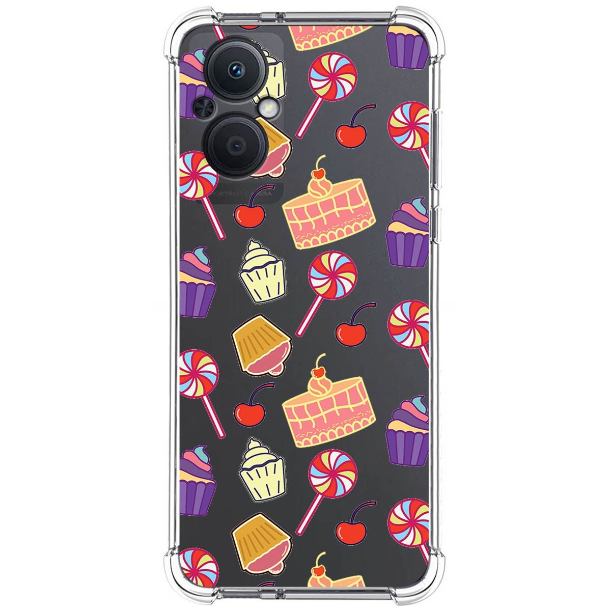 Funda Silicona Antigolpes para Oppo Reno 8 Lite 5G diseño Dulces 01 Dibujos