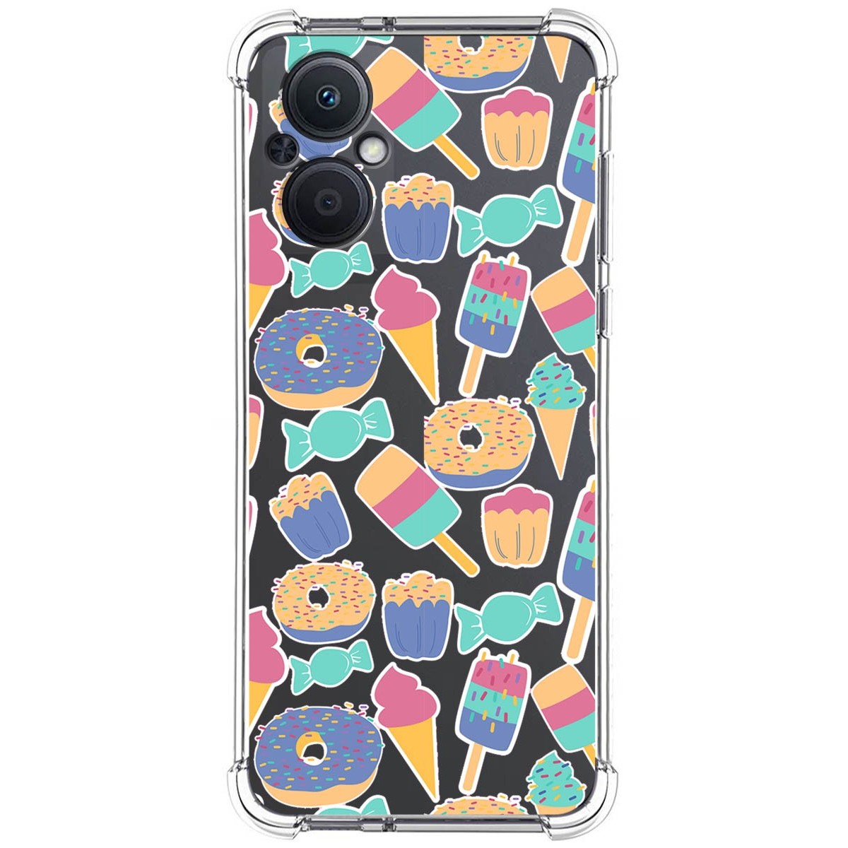 Funda Silicona Antigolpes para Oppo Reno 8 Lite 5G diseño Dulces 02 Dibujos