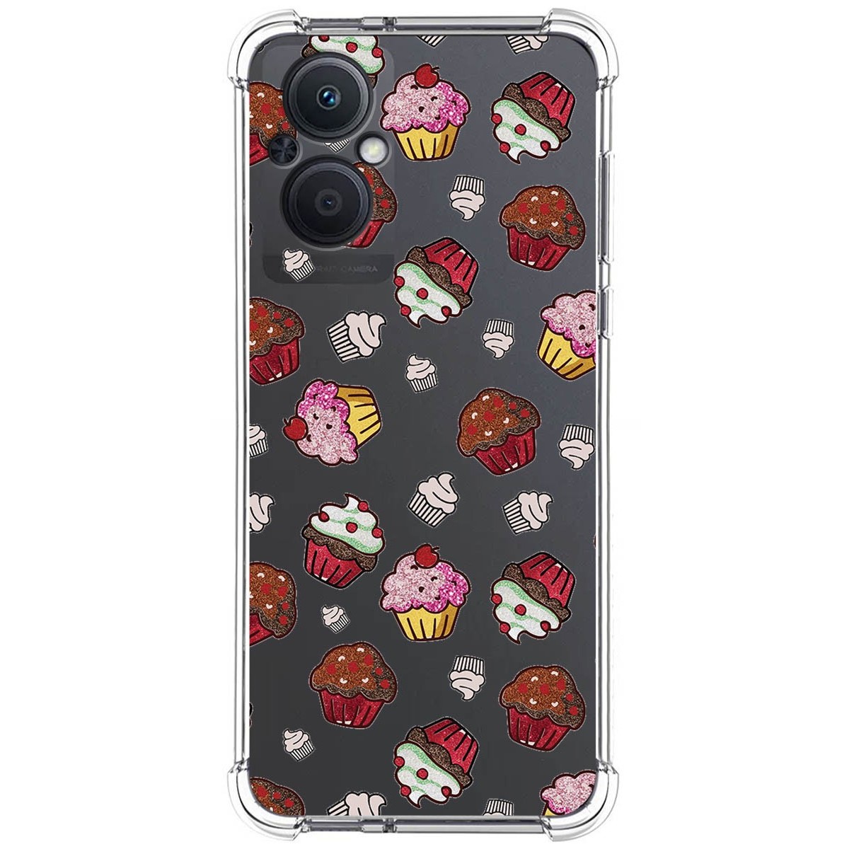 Funda Silicona Antigolpes para Oppo Reno 8 Lite 5G diseño Muffins Dibujos