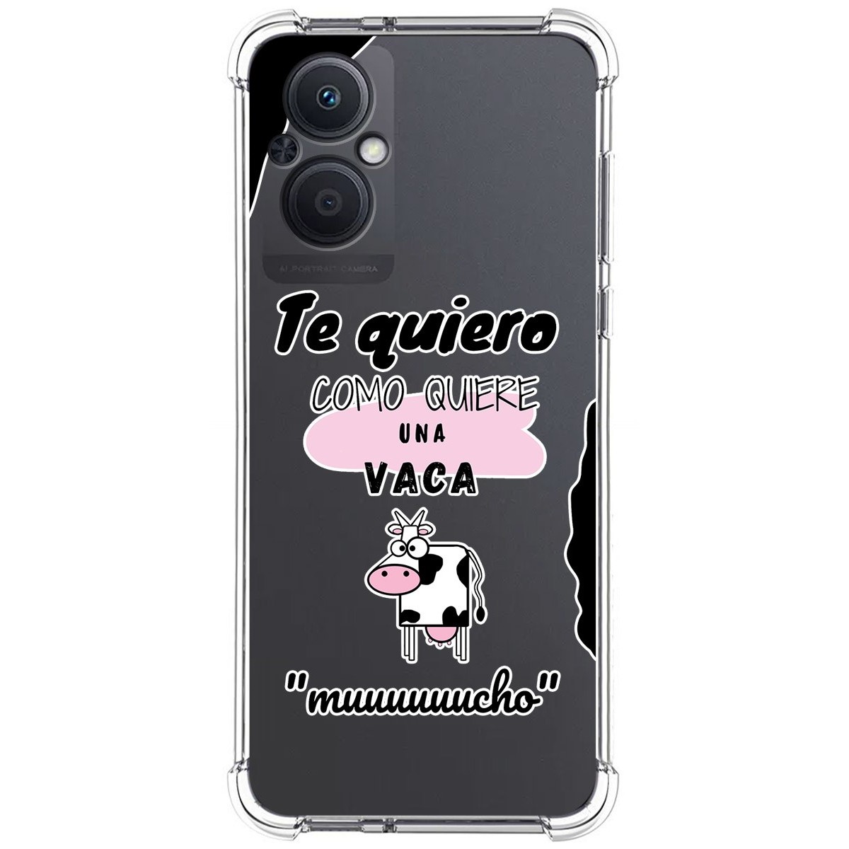 Funda Silicona Antigolpes para Oppo Reno 8 Lite 5G diseño Vaca Dibujos