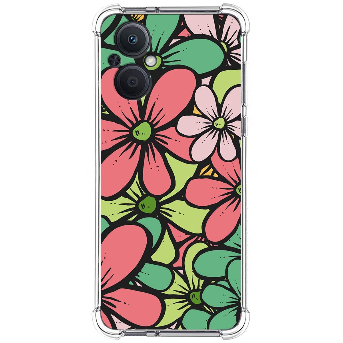 Funda Silicona Antigolpes para Oppo Reno 8 Lite 5G diseño Flores 02 Dibujos