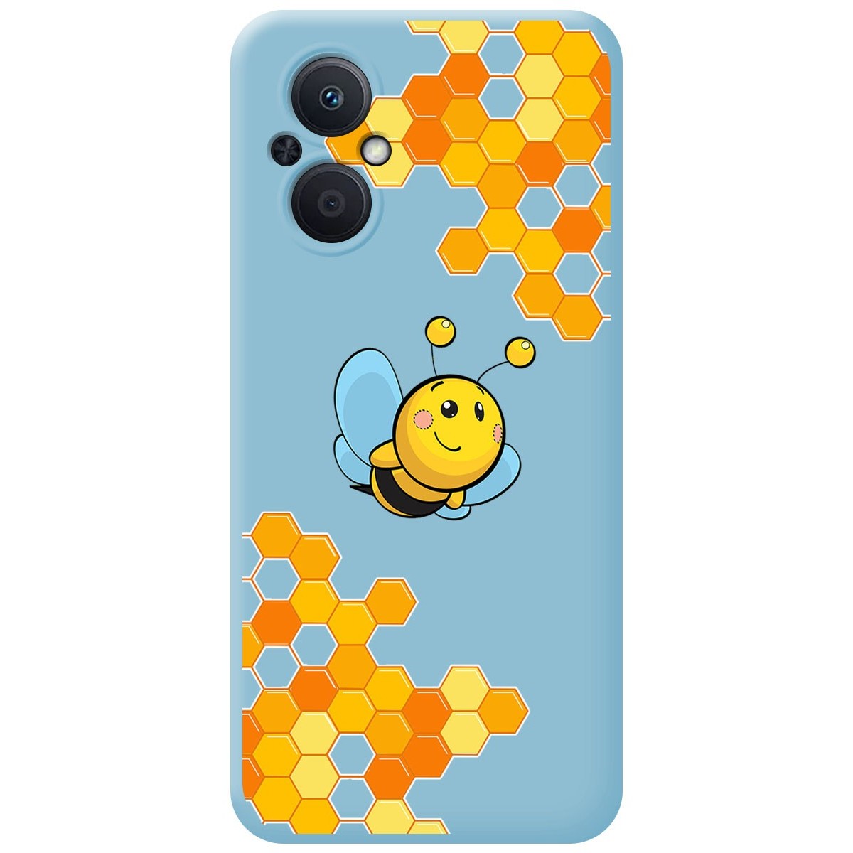 Funda Silicona Líquida Azul para Oppo Reno 8 Lite 5G diseño Abeja Dibujos