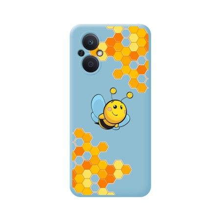 Funda Silicona Líquida Azul para Oppo Reno 8 Lite 5G diseño Abeja Dibujos