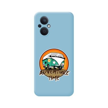 Funda Silicona Líquida Azul para Oppo Reno 8 Lite 5G diseño Adventure Time Dibujos