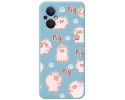 Funda Silicona Líquida Azul para Oppo Reno 8 Lite 5G diseño Cerdos Dibujos