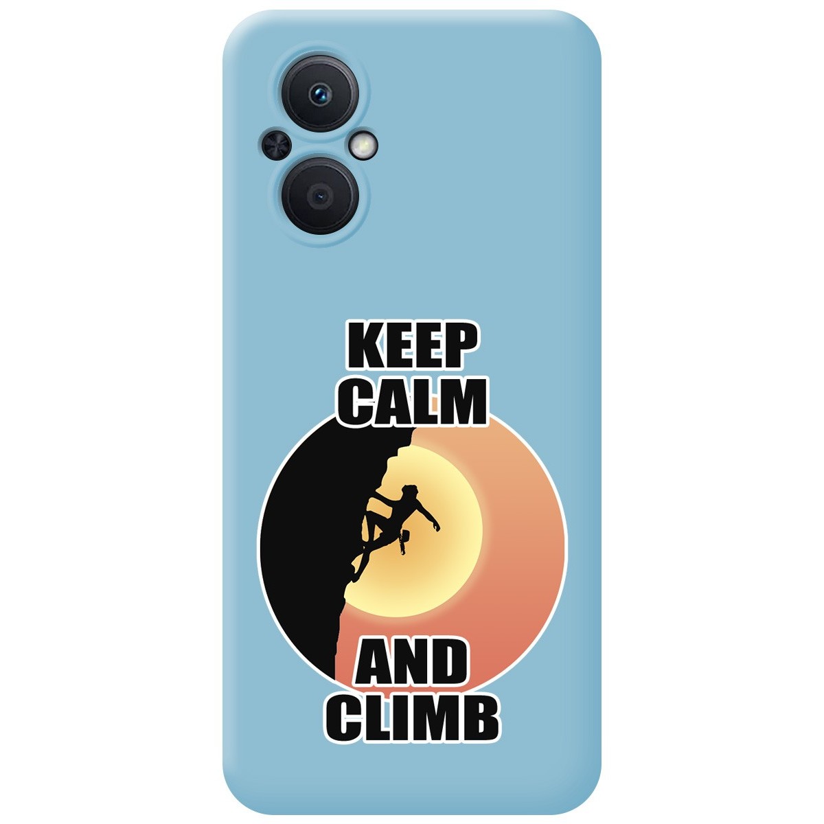 Funda Silicona Líquida Azul para Oppo Reno 8 Lite 5G diseño Mujer Escalada Dibujos