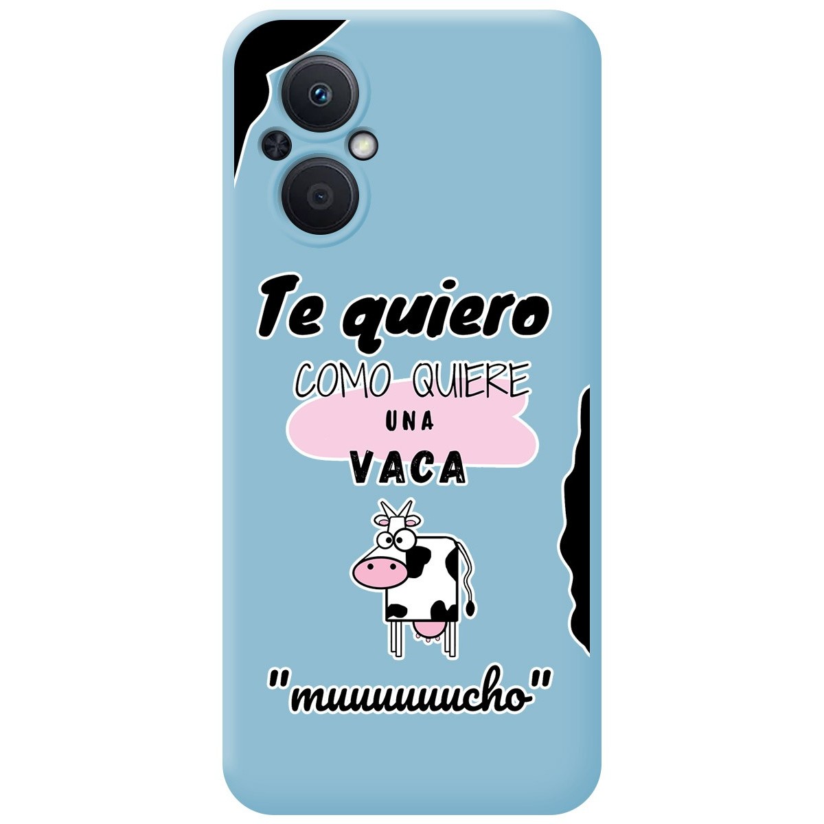 Funda Silicona Líquida Azul para Oppo Reno 8 Lite 5G diseño Vaca Dibujos