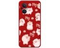 Funda Silicona Líquida Roja para Oppo Reno 8 Lite 5G diseño Cerdos Dibujos