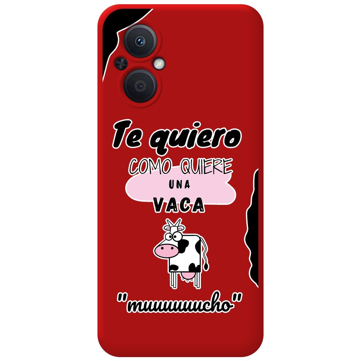 Funda Silicona Líquida Roja para Oppo Reno 8 Lite 5G diseño Vaca Dibujos