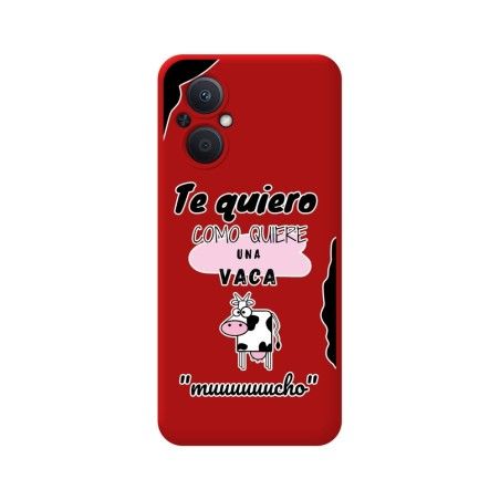 Funda Silicona Líquida Roja para Oppo Reno 8 Lite 5G diseño Vaca Dibujos