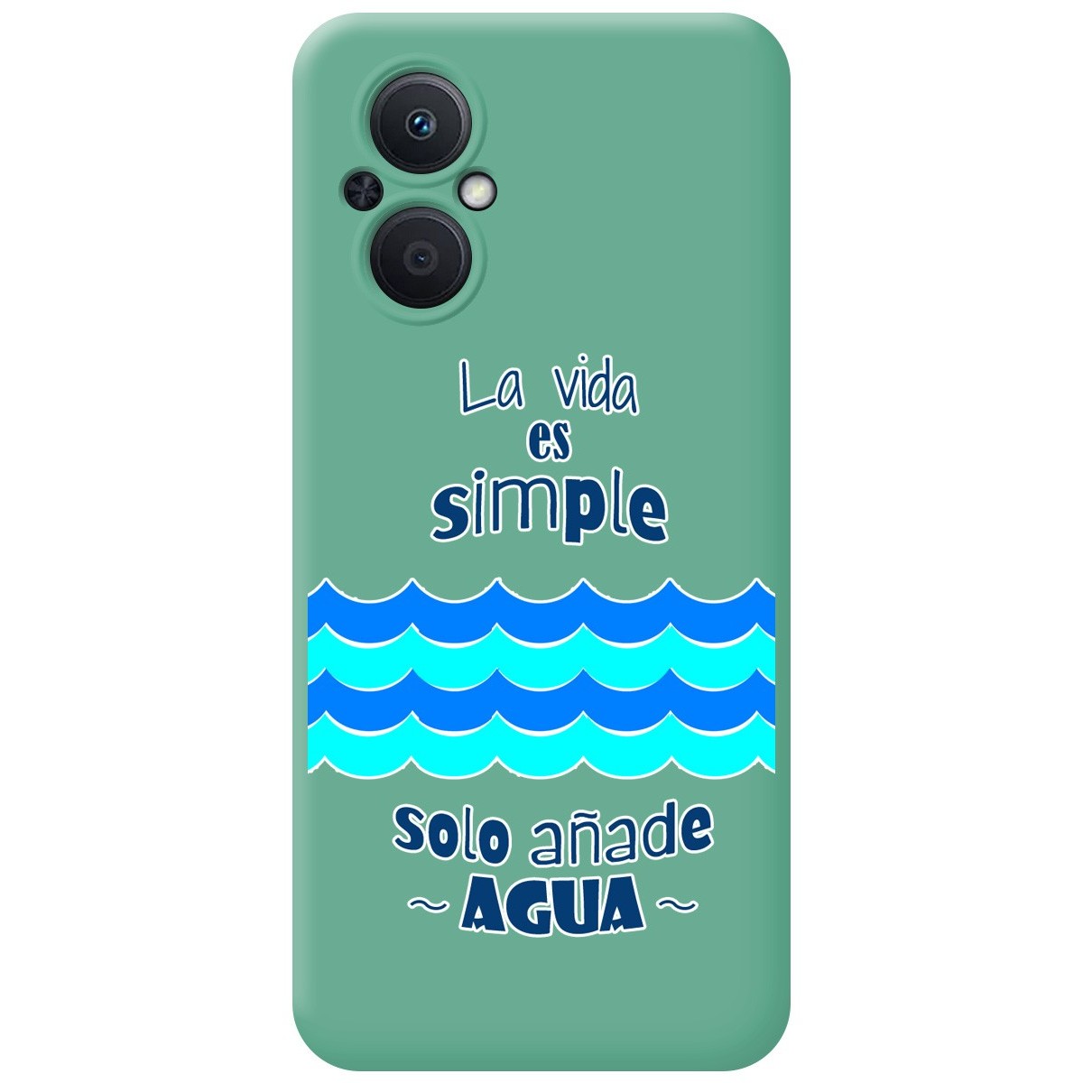 Funda Silicona Líquida Verde para Oppo Reno 8 Lite 5G diseño Agua Dibujos
