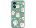 Funda Silicona Líquida Verde para Oppo Reno 8 Lite 5G diseño Cerdos Dibujos