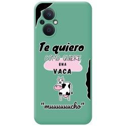 Funda Silicona Líquida Verde para Oppo Reno 8 Lite 5G diseño Vaca Dibujos