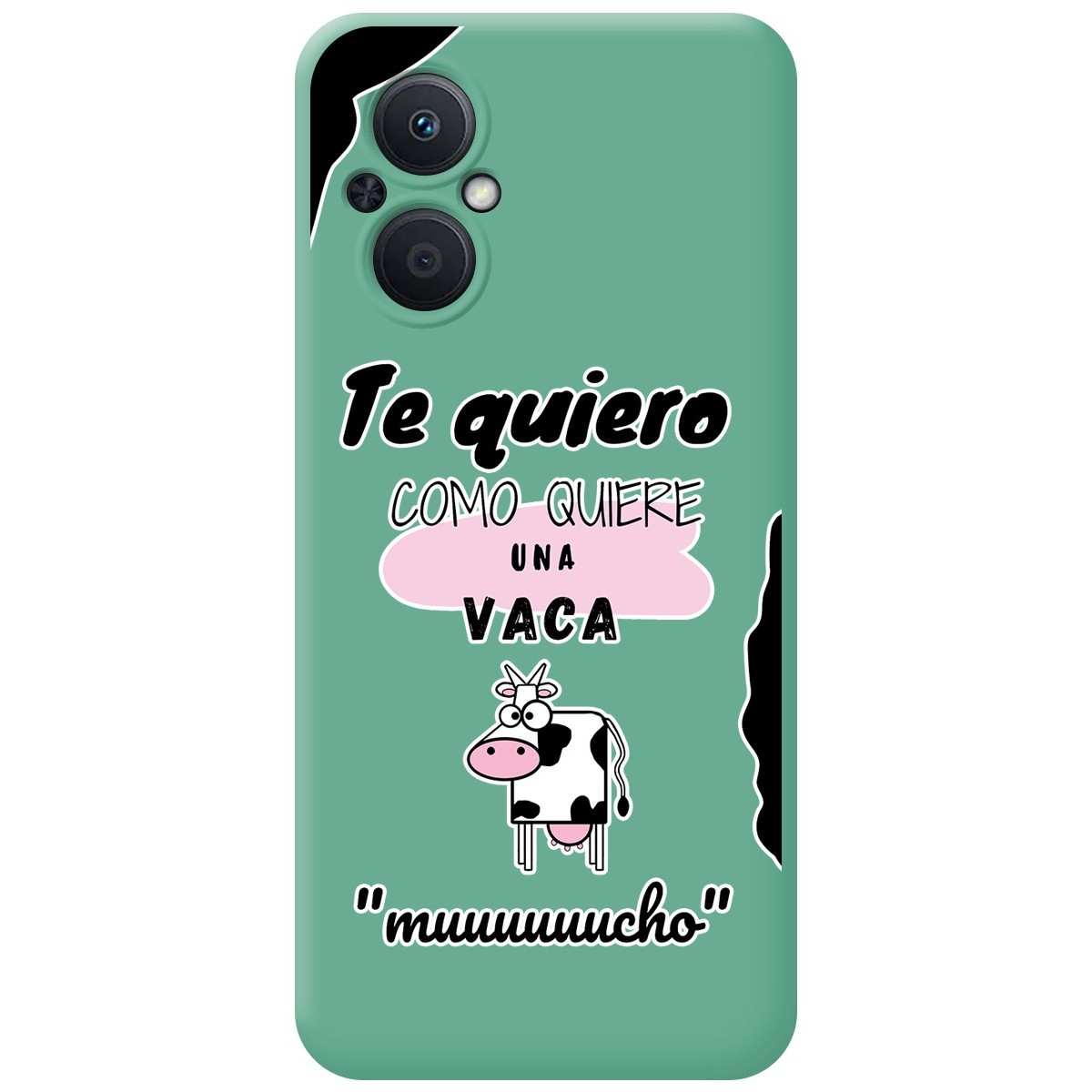 Funda Silicona Líquida Verde para Oppo Reno 8 Lite 5G diseño Vaca Dibujos