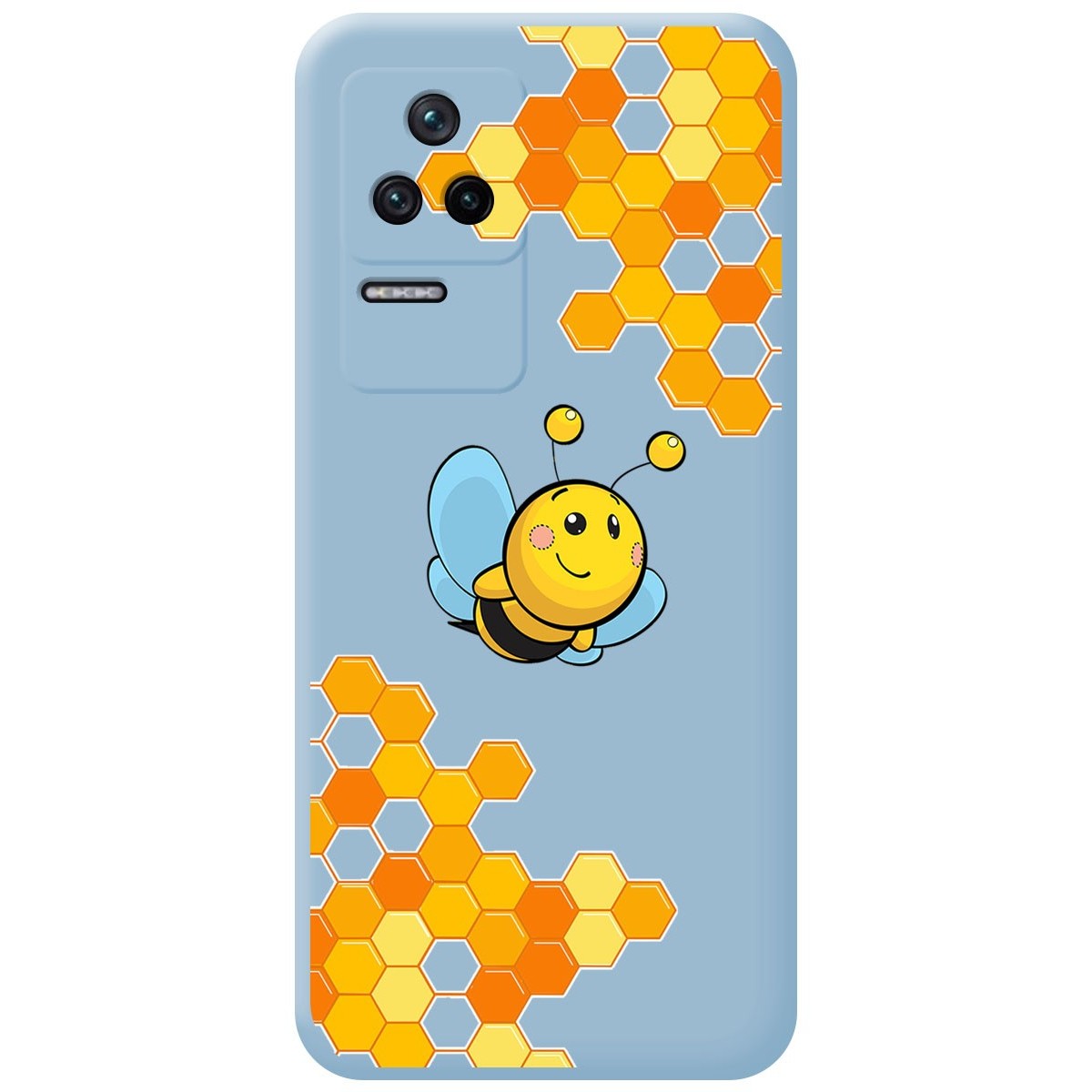 Funda Silicona Líquida Azul para Xiaomi Poco F4 5G diseño Abeja Dibujos