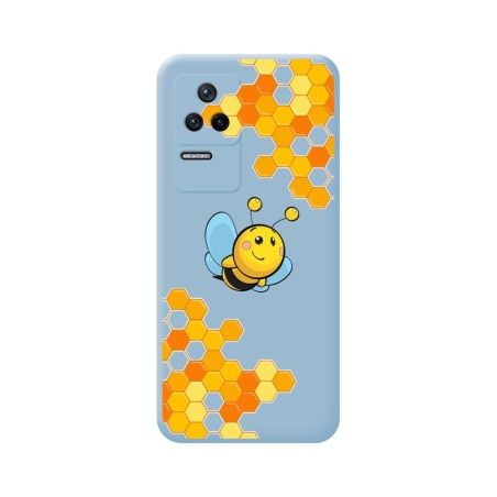 Funda Silicona Líquida Azul para Xiaomi Poco F4 5G diseño Abeja Dibujos