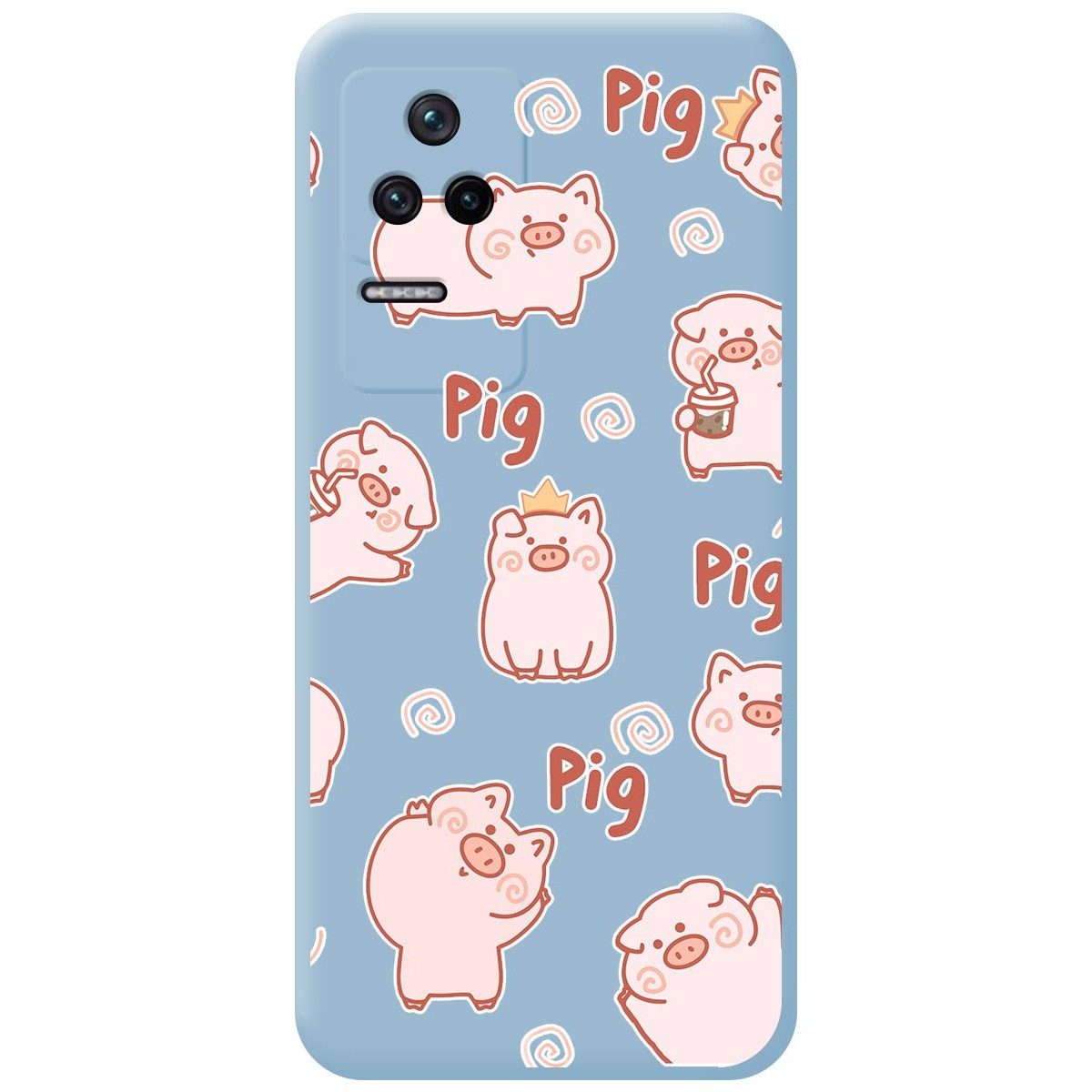 Funda Silicona Líquida Azul para Xiaomi Poco F4 5G diseño Cerdos Dibujos