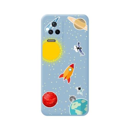 Funda Silicona Líquida Azul para Xiaomi Poco F4 5G diseño Espacio Dibujos