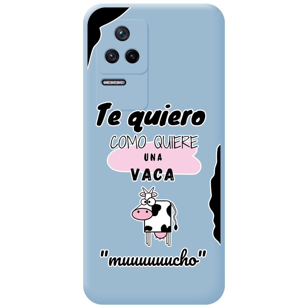 Funda Silicona Líquida Azul para Xiaomi Poco F4 5G diseño Vaca Dibujos
