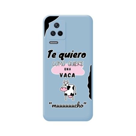Funda Silicona Líquida Azul para Xiaomi Poco F4 5G diseño Vaca Dibujos