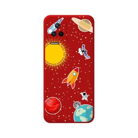 Funda Silicona Líquida Roja para Xiaomi Poco F4 5G diseño Espacio Dibujos